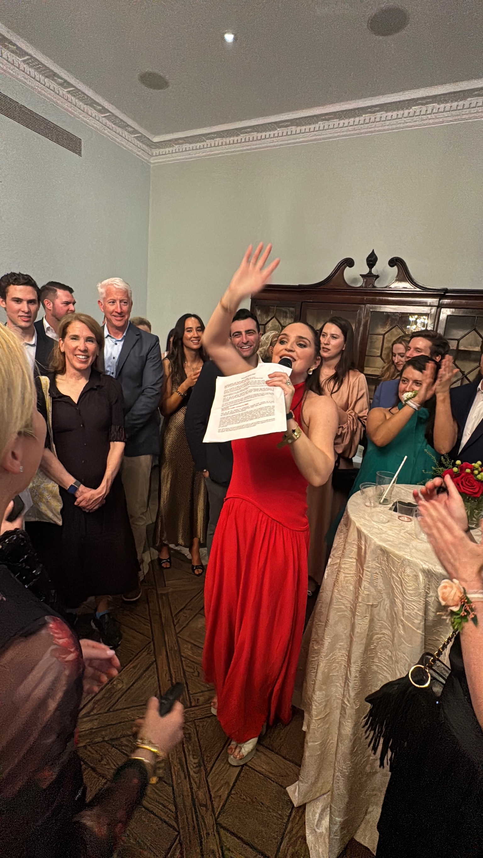 Sara Brzozowski at auction with crowd