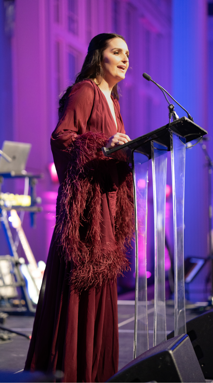 Sara Brzozowski at podium